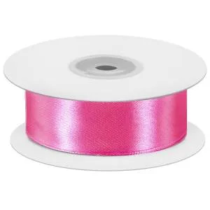 Лента атлас глубокий розовый 7 мм*22,85м/ 07089