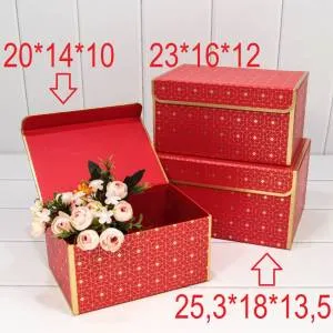 Коробка Прямоугольник 20*14*10 на магните Красный