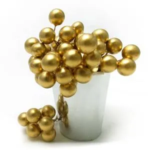 Набор Ягодки искусственные Золотые (6 скруток по 8 шт) / 183173