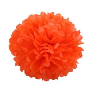 Помпон из бумаги 35 см. (оранжевый) 