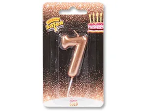 Свеча -цифра "7" Розовое золото 4,5см/1502-3007