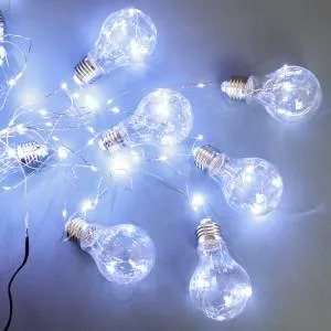 Гирлянда "Лампочки" ХОЛОД,БЕЛЫЙ 6 см., 2 м. (Ч22535)