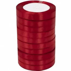 Лента атлас красный 12 мм*22,85 м / 12026