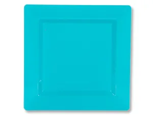 Тарелки пласт.квадрат. Голубые 18 см., 10 шт.