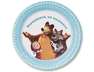 Тарелка бум. "Маша и Медведь Ромашки" 23 см, 6 шт./1502-3182