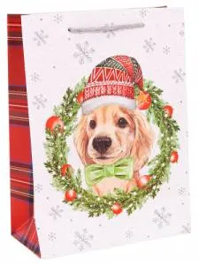 Пакет подарочный ПКП-2513 18*24*8,5 см с мат.ламинацией и глиттером