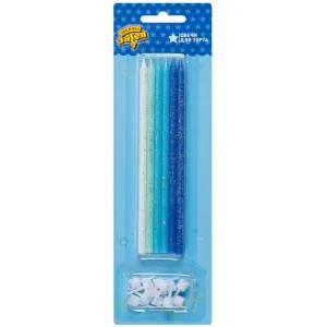 Свечи д/торта 14 см Голубой Микс блеск 12 шт 1502-5281