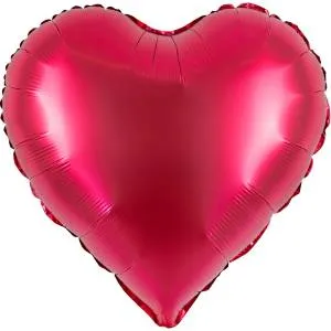18" Сердце сатин красное (Китай) / 27593