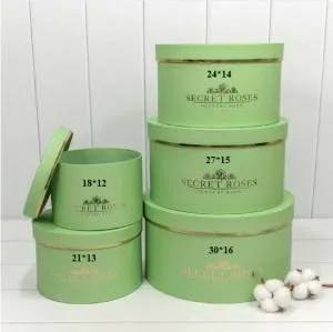 Коробка Цилиндр 21*13 см "SECRET ROSES" Салатовый