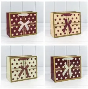 Пакет подарочный 23*18*10 см. "Горошек" (микс) / 300148ЕА