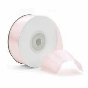 Лента атлас Розовая пудра 7 мм*22,85 м