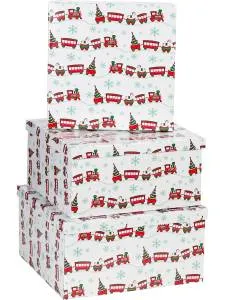 Коробка 17,5*17,5*10 см Новогодний поезд