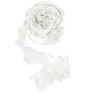 Лента тканевая Нежная волна 4 см.*9,14 м. Белая / 6233865