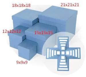 Коробка 12х12х12 см  "Сюрприз" голубой 36511Б