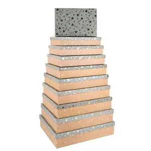 Коробка 40*30.5*8.3 см "Золотые звезды"