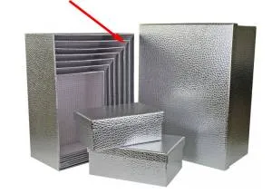 Коробка Текстура кожи серебро 33*25.5*14.5