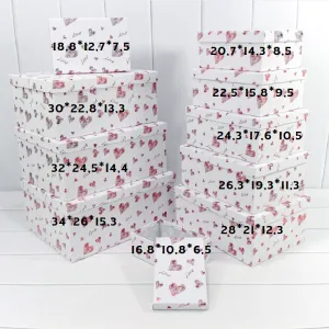 Коробка 26,3*19,3*11,3 см "Сердечки" белая