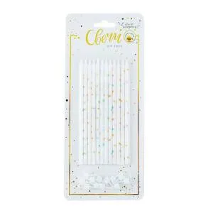 Свечи тортовые классические XL Яркие брызги с держат 12 шт, 14,5см / 627097