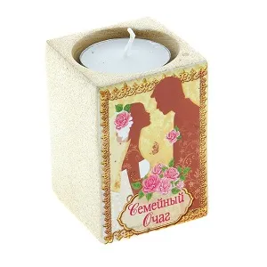 Подсвечник "Семейный очаг с рисунком" мал.                     