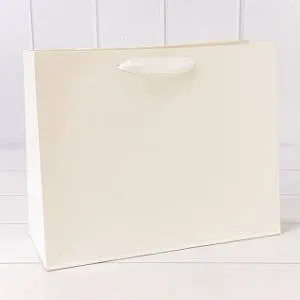 Пакет подарочный 32*26*13 см. Крафт белый / 000222СА/9