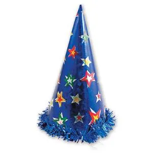 Колпак большой голографический с мишурой