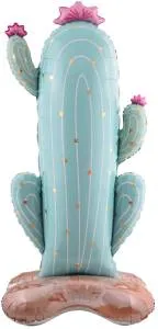 AIR 3D Кактус на подставке, голубой сатин (ходячий шар)/ 26445