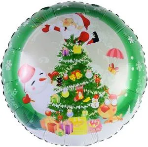 18" Круг, Новогодняя елочка и подарки (Китай)/21952