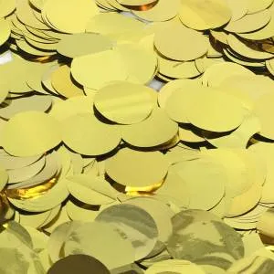 Конфетти для шаров "Кружки Золото" 2 см.,50 гр./6014718