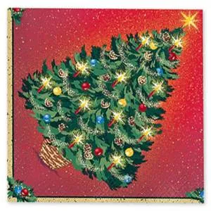 Салфетка "Елка сверкающая" 33 см. 16 шт.