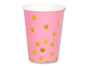 Стаканы бум. Горошек золотой 210 мл 6 шт 1502-2871