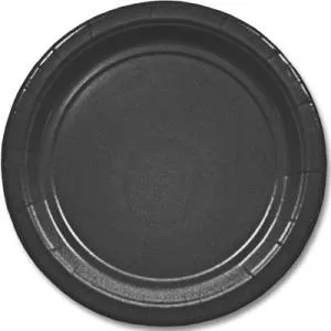 Тарелка черная 17 см. 8шт./1502-2284