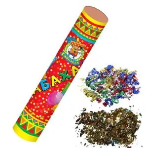 Бабахалка 30 см. Ассорти (фол) и серпантин