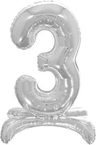 32" Цифра на подставке "3" серебро/ Китай 134013
