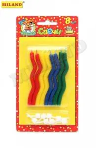 Свечи для торта "Волна" 8 шт с подставками