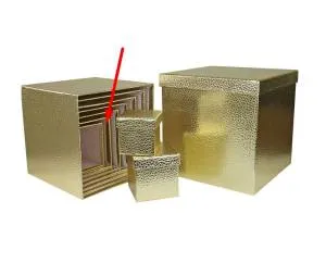 Коробка Текстура кожи золото 14,5*14,5*14,5