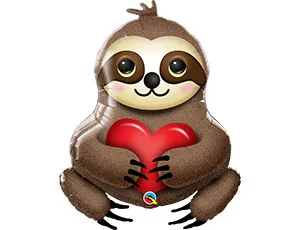 Ленивец с сердцем (Qualatex) /1207-3645