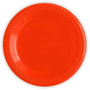 Тарелки пластиковые 23 см "Делюкс" Красные/10 шт (Колумбия)
