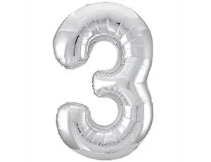 Цифра 3 - 40" Slim Серебро (Россия) / 1207-3824