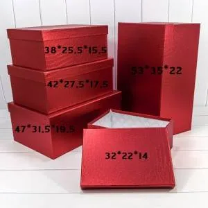 Коробка 42*27,5*17,5 см "Кожа крокодила" красный