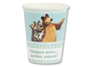 Стаканы бум "Маша и медведь Ромашка" 250 мл. 6 шт. 1502-3196