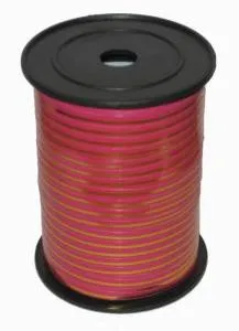 Лента c золотой полоской 5 мм*250м Малиновая / 13021437