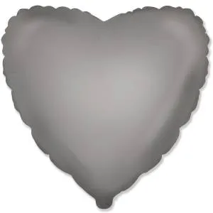 Сердце матовое Moonlight Silver 18"/ 1204-1602