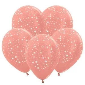 Звезды, розовое золото металлик 12" (Колумбия)  50 шт.