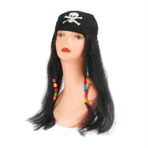 Парик "Пират" бандана с длинными волосами 1037604