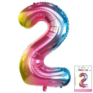 Цифра "2" Радуга нежный градиент 40"/ Китай 190019-2