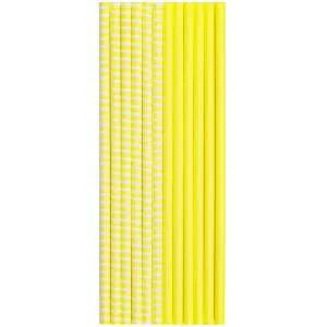 Трубочка д/коктеля пастель желтая 12шт /1502-4913