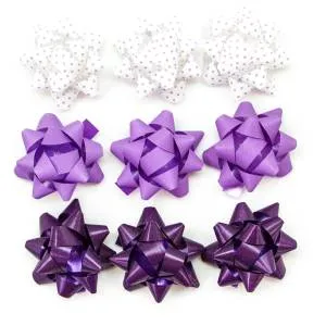 Бант-звезда, сиреневый микс 5 см, 25 шт./17811