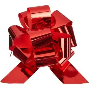 Бант металлик Красный 12,7 см   