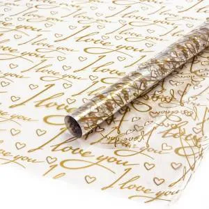 Пленка упаков LoveStory Золото/Белый /70см*8м 73129