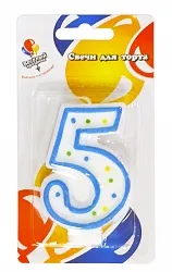 Свеча для торта Цифра классика "5"